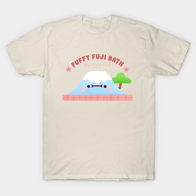 Puffy Fuji Bath T-Shirt by Nina.spicy.illustration